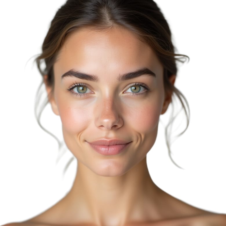 A portrait before and after its background was removed